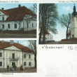 Lučina 1913, Náves s kostelem a farou, škola a hostinec Dietl