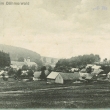 Pohled od Vranova, staré stodoly a původní cesta s alejí, 1926