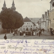 Horní náměstí, kostel s oběma věžemi, 1900
